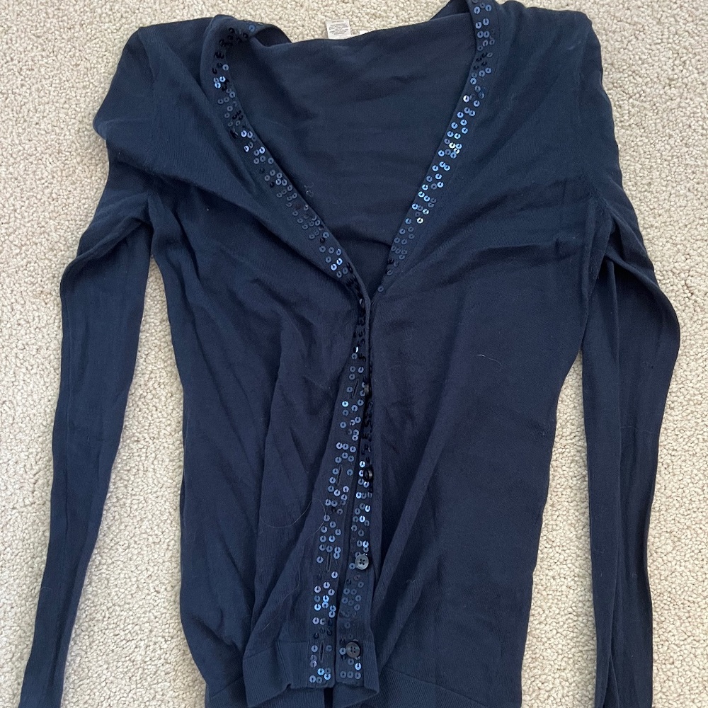Navy Sequin Cardigan